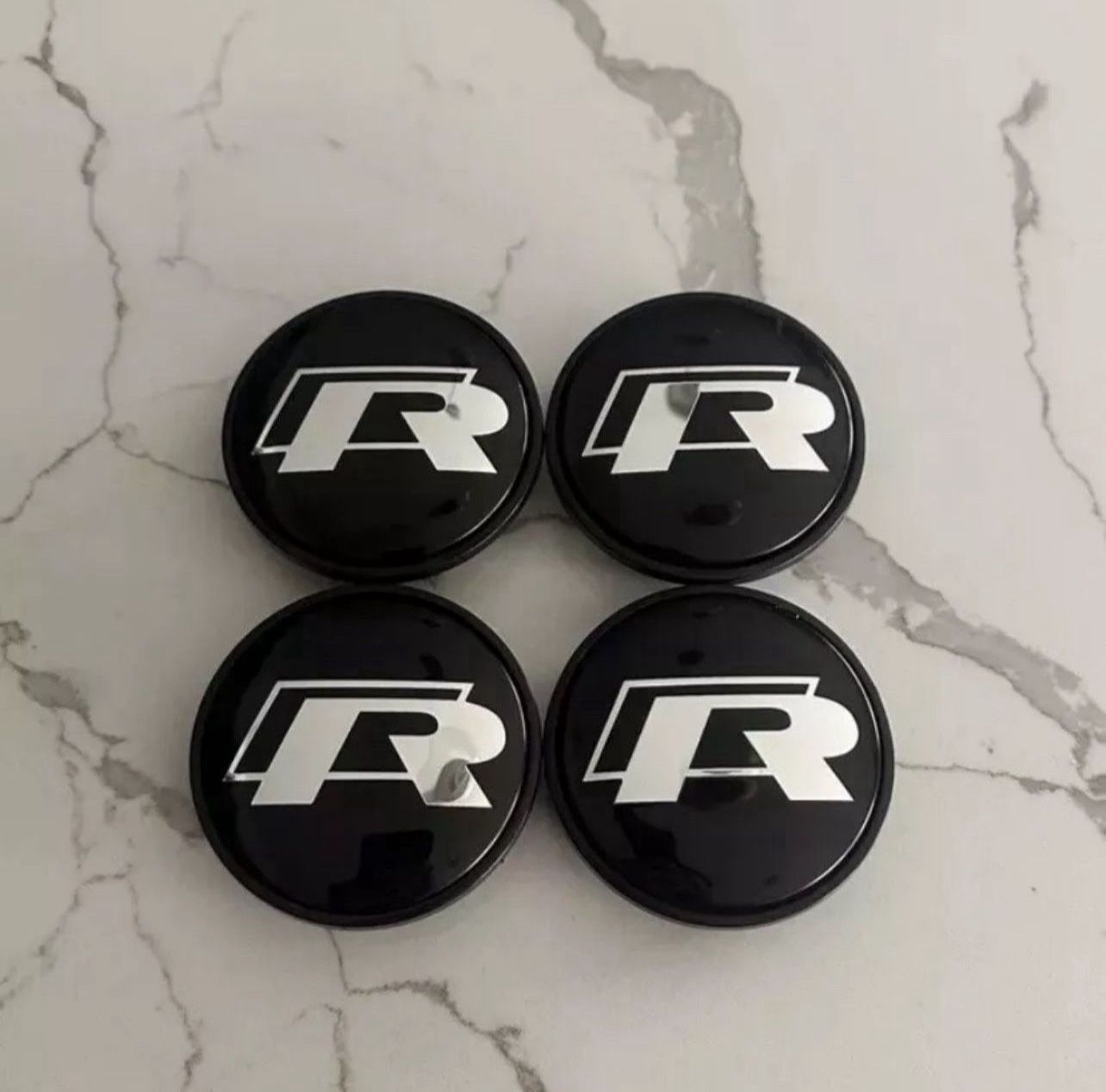 R Line Wheel Rim Center VW Hub Caps 4PC Set