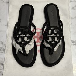 Tory Burch Black Miller Sandals /Chanclas