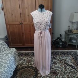 NWT Light Pink Rose Gold Formal Gown Prom Wedding