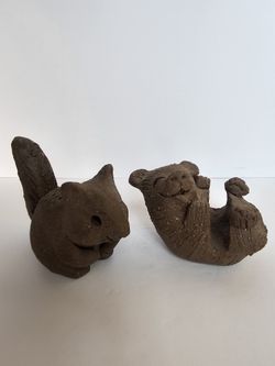 Margaret Hudson Earth Arts Studio – Squirrel And “Happy Bear” Business Card Holder – Fresno, CA 