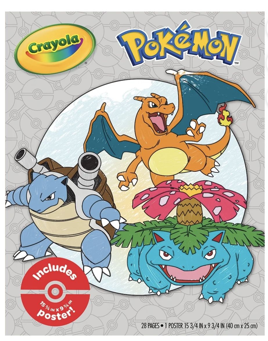 Crayola pokemon loose leaf coloring pages, 28 pgs