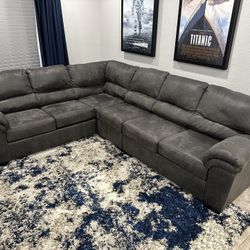L-Shaped Couch + Ottoman - Mint Condition