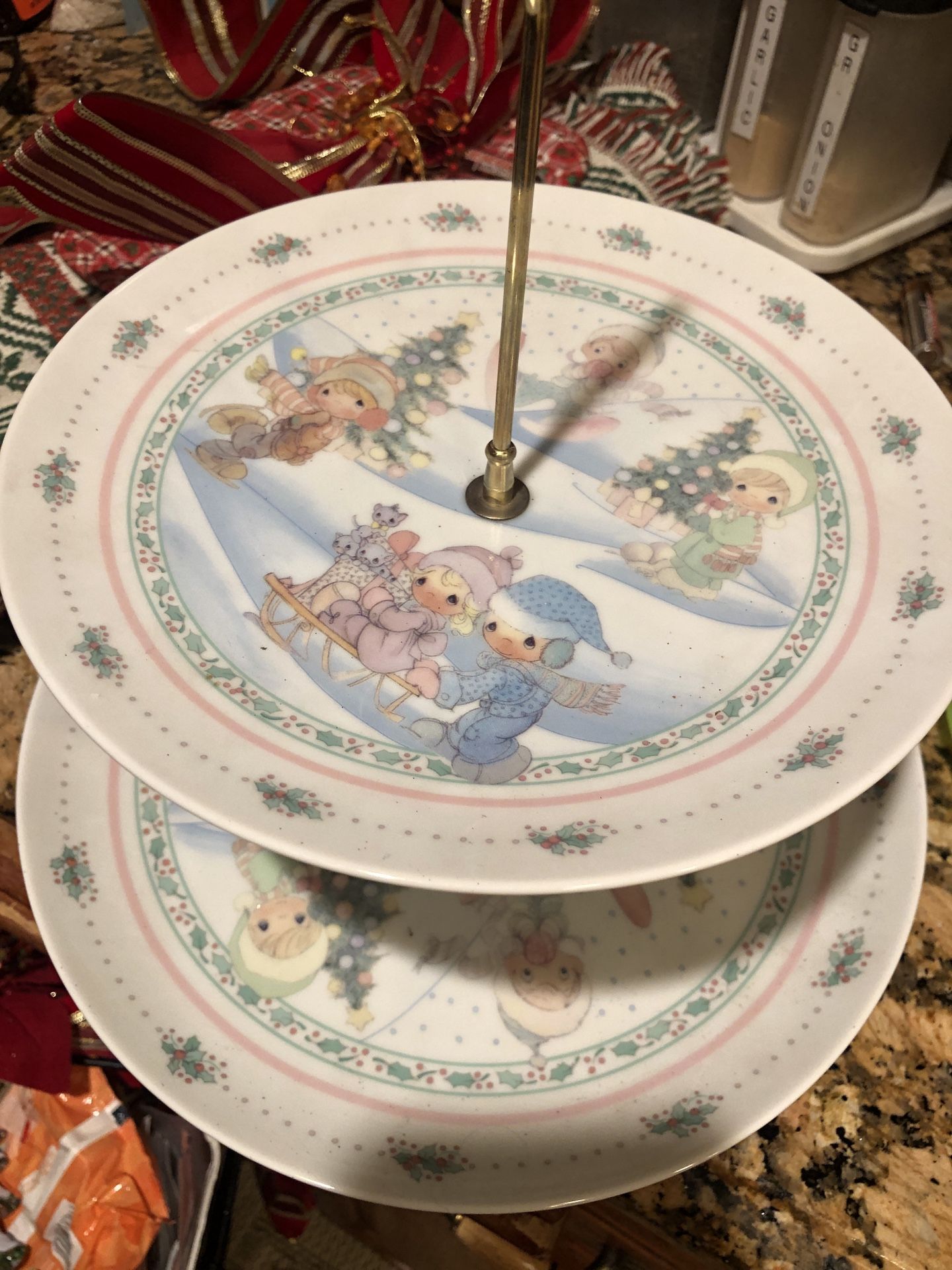 1992 Precious Moments Tiered Cookie/Dessert Server