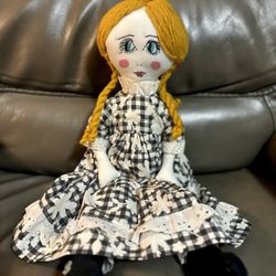 Vintage 1970’s Hand Made Cloth Doll 20” Tall