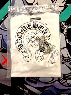 White and black chrome hearts tee