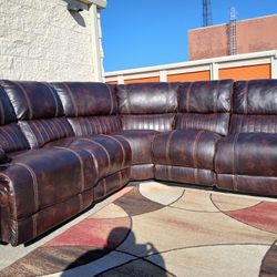 💢✨️Leather Sectional w/ Recliners 