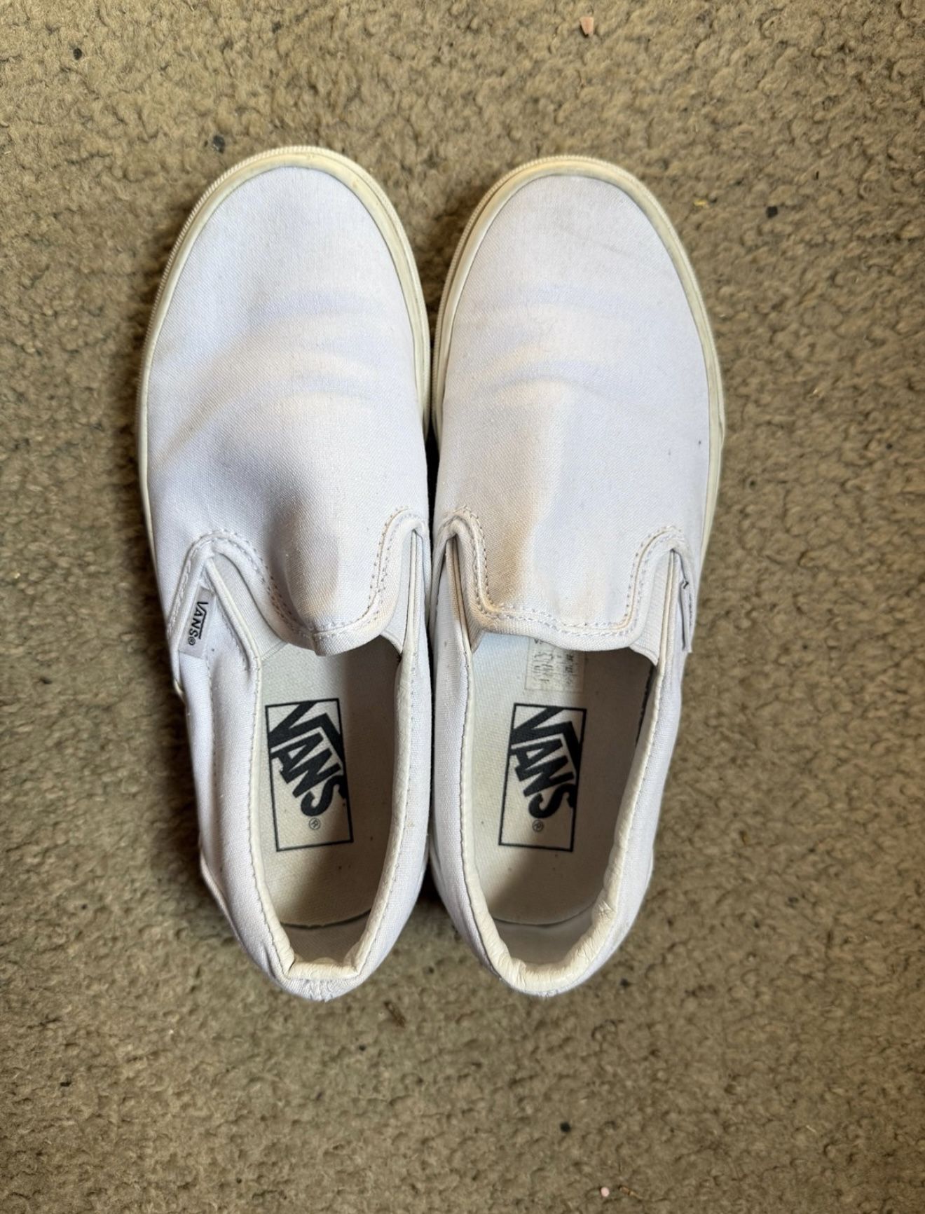 White Slip On Vans 