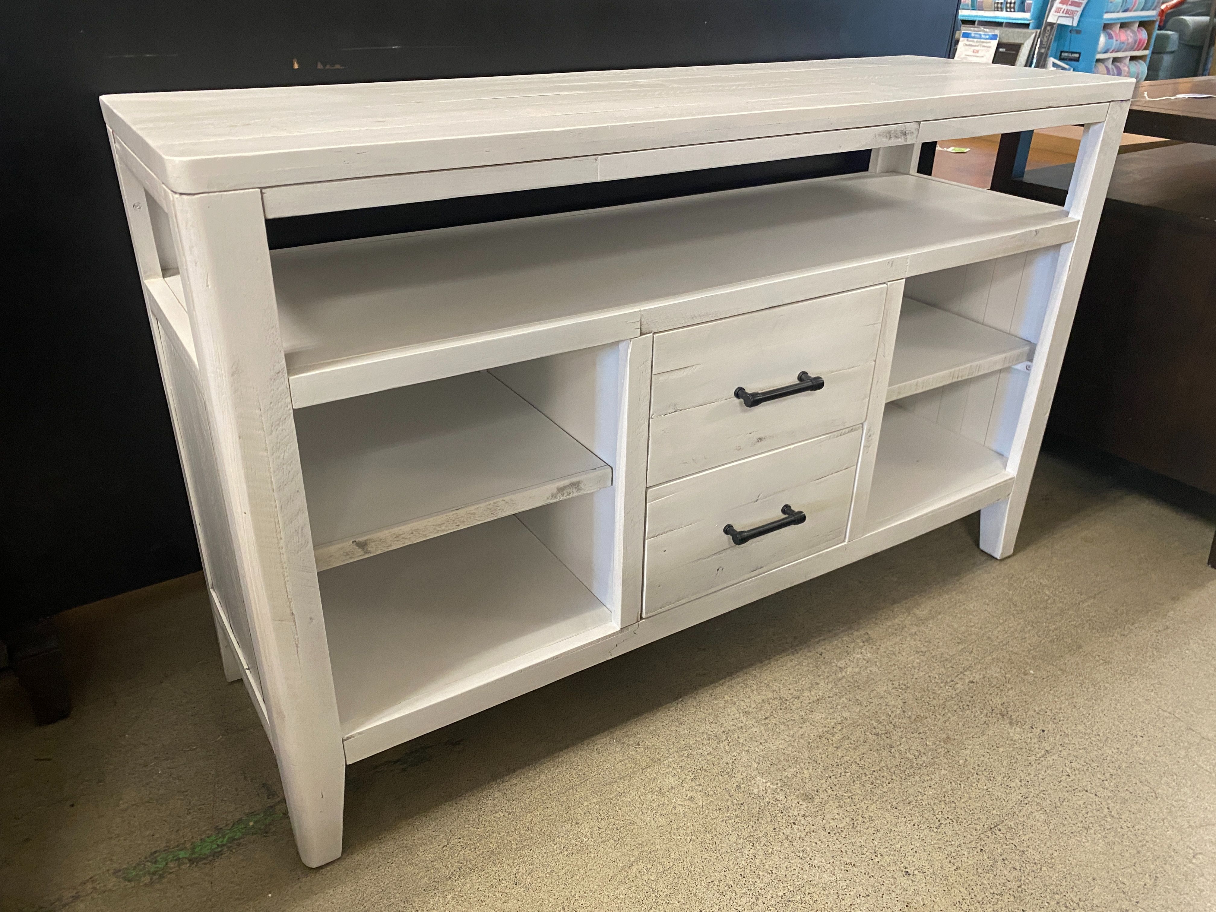 Shabby Chic White Console Table w/ 2 Drawers