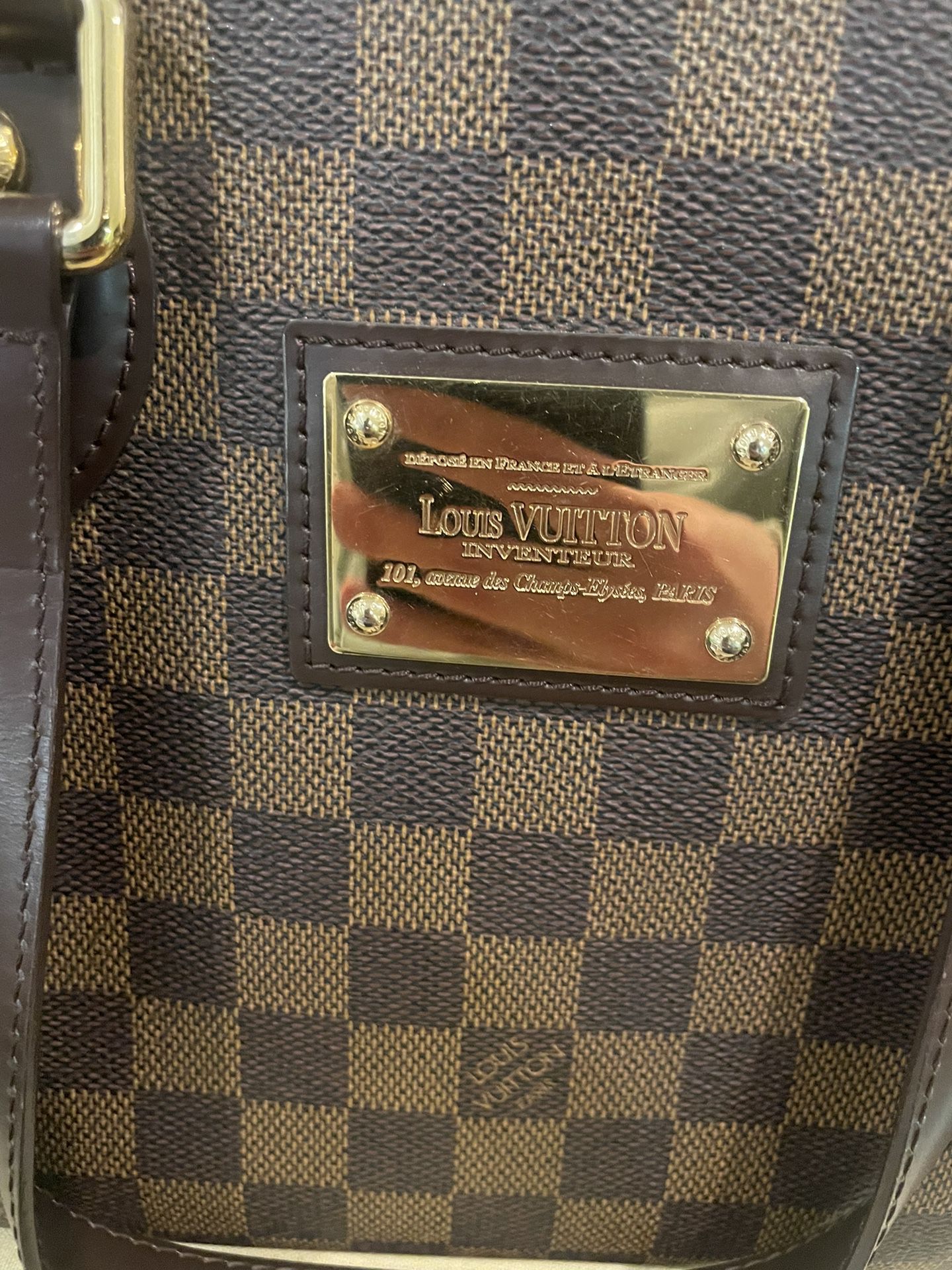 Pre-loved Authentic LOUIS VUITTON Hampstead MM Black checkerboard grid  Shoulder Bag Tote Bag PVC Genuine Leather Brown for Sale in Newport Beach,  CA - OfferUp
