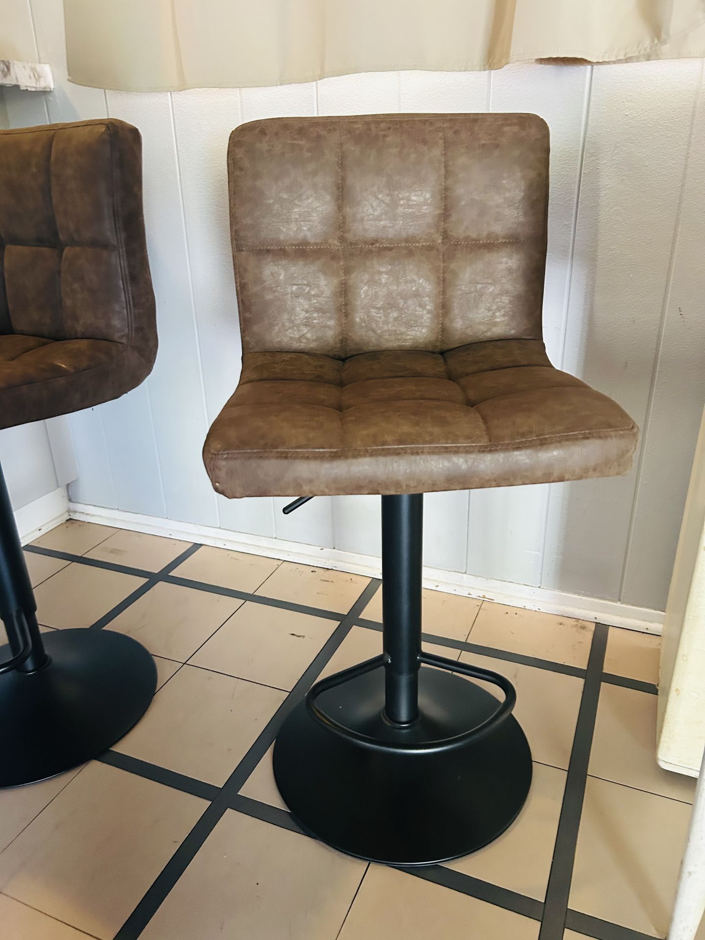 BaR Stools Adjustable heights brown suede