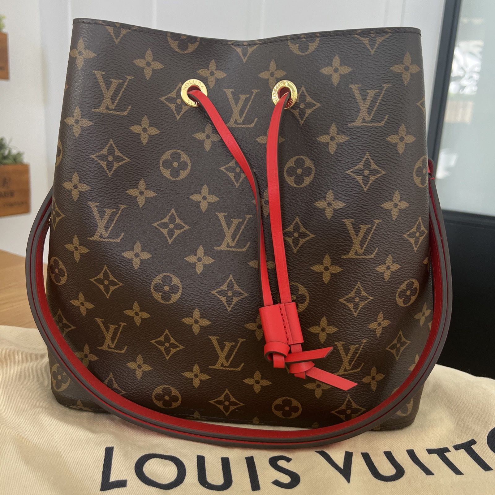 Louis Vuitton Neonoe Red Monogram Shoulder Bag