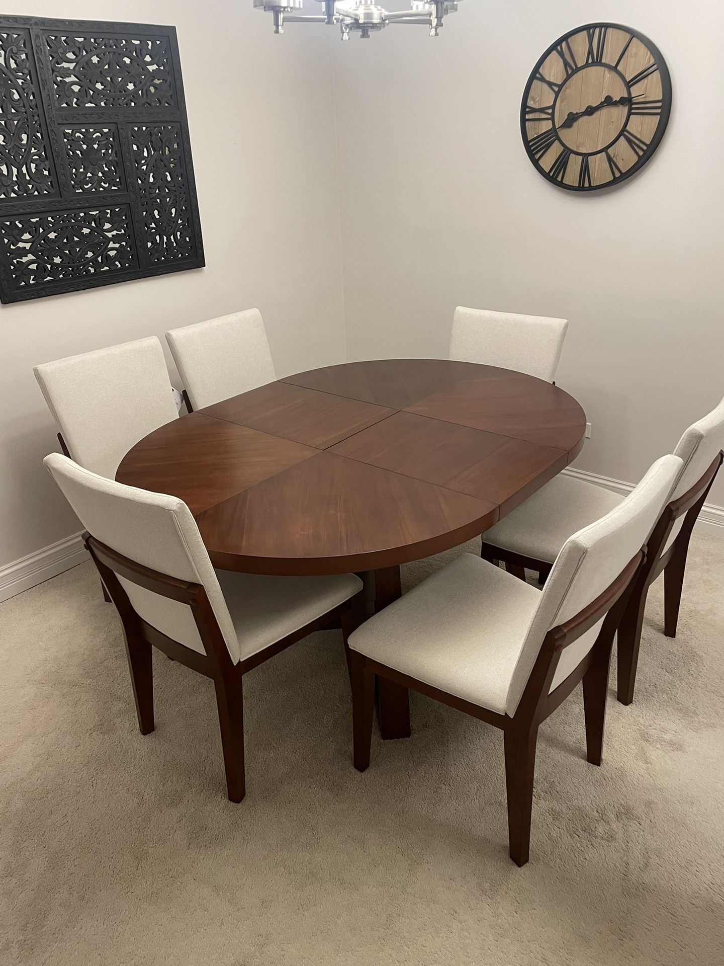 7 Piece Expandable Dining Table With Chairs