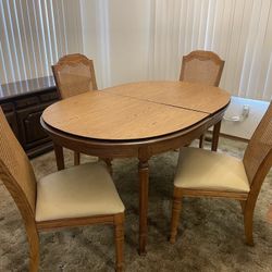 Mint Condition Oak Table And Chairs 