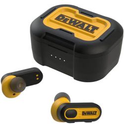 DEWALT Heavy Duty True Wireless Ear Buds, Bluetooth Headphones with Type C Charging Case Included, Over 30 Hours of Battery Life, Easy Setup for iPhon