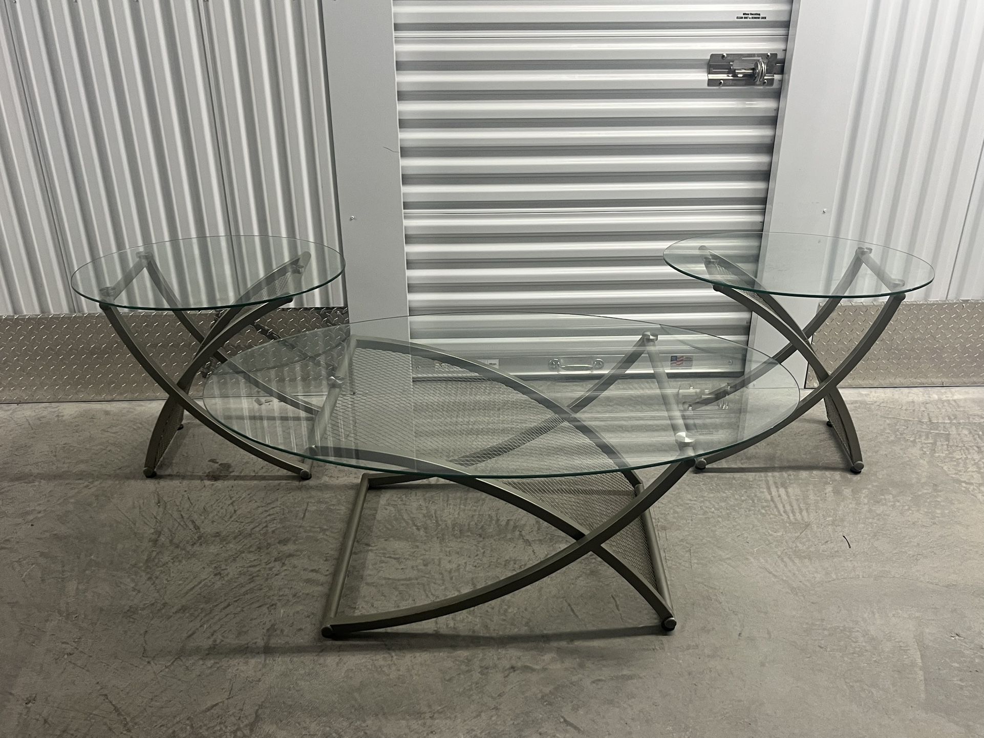 1 Glass Coffee Table 2 End Glass Tables