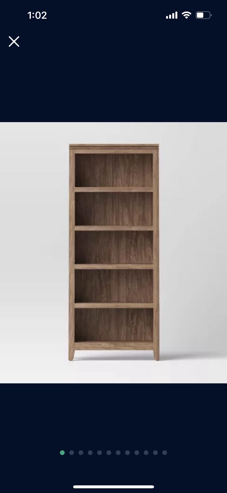 72" Carson 5 Shelf Bookcase