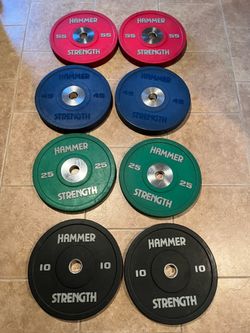 Hammer strength urethane bumper plate set 270lbs