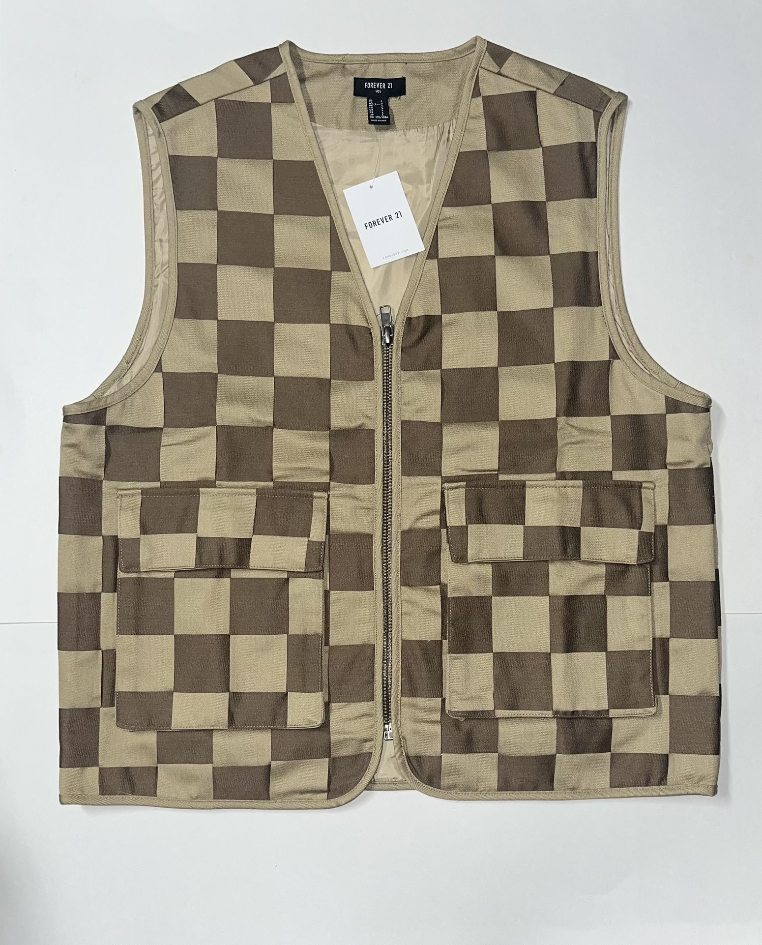 Men’s Cargo Checkered Vest