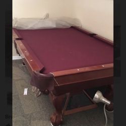 Brunswick Pool Table With Pool Sticks, Cover; Rack