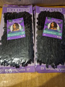 Darling Butterfly Locs 12" Color #1B – 6 Packs