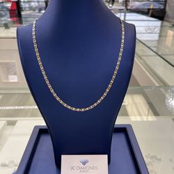 Chain 14k Gold 3 Gold White Rose Yellow 22 Inch 4 Mm Wide 