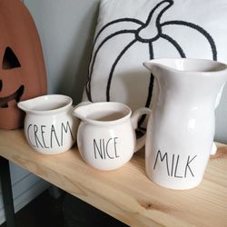 Rae Dunn Milk & Cream containers