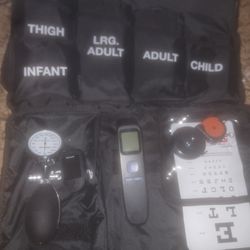 Blood Pressure Cuff Kit, Forehead Thermometer,  & Finger Tip  Oximeter