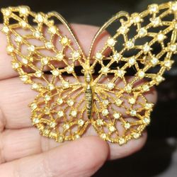 Kenneth Jay Lane Butterfly Brooch 
