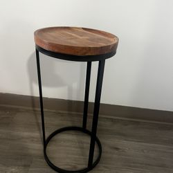 Wood and Metal Side Table 