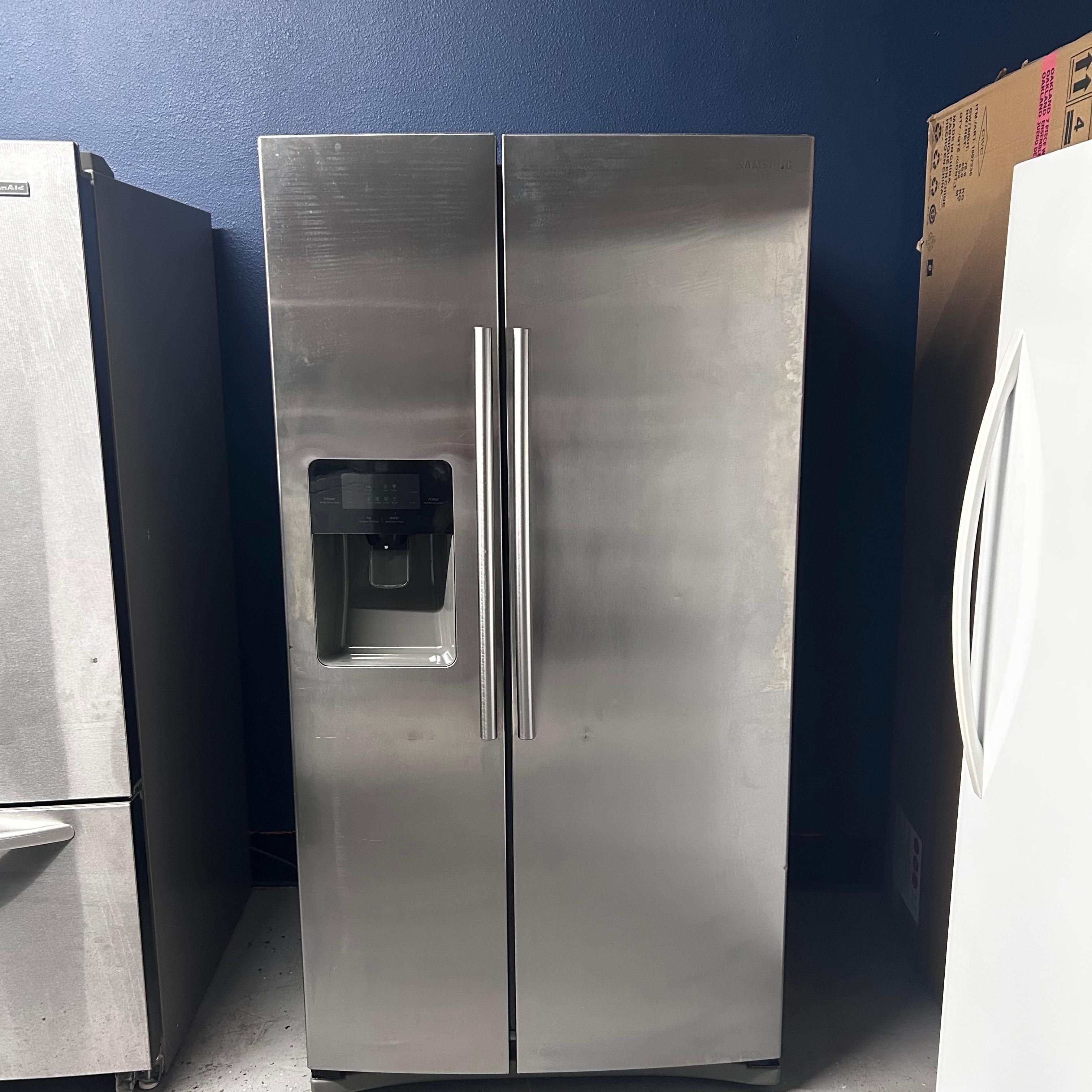 🚚 Delivered Samsung Refurbished Side-by-Side Refrigerator 24.5 cu.ft Austin 1587 🛡 1 Yr Wnt