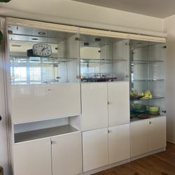 Laminate, Glass 3 Piece Bookcase