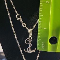 Anchor Necklace Sterling Silver Chain & Pendant Liberty Symbol Navy 925 Necklace