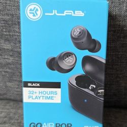 JLAB Ear Buds NIB! Go Air Pop True Wireless Black Ear Buds, Never Taken Out Of Box! $25 New....