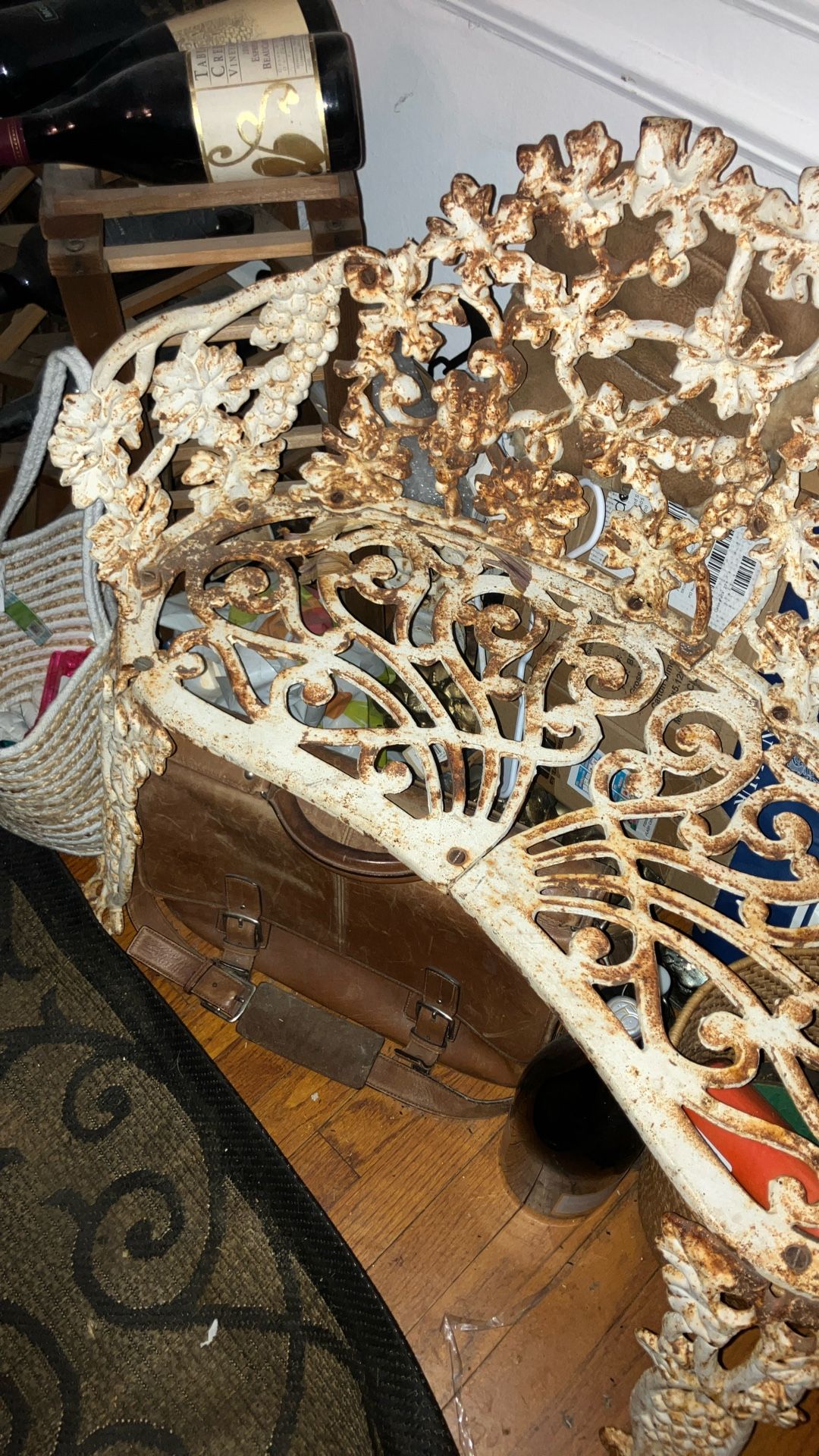 Rusted Wrought White Antique Loveseat Not sold