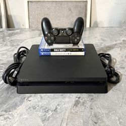 Ps4 Slim 500GB Console with Controller Cables &  2 Games