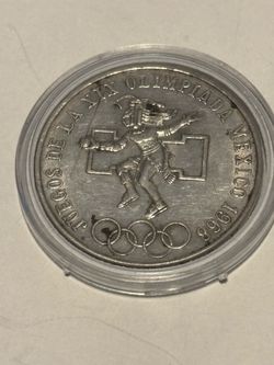 1968 Mexican 25 Pesos 0.720 Silver Coin Commemorating the XIX Olympics in Mexico