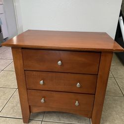 Solid Wood Table Night Stand Drawers End Table