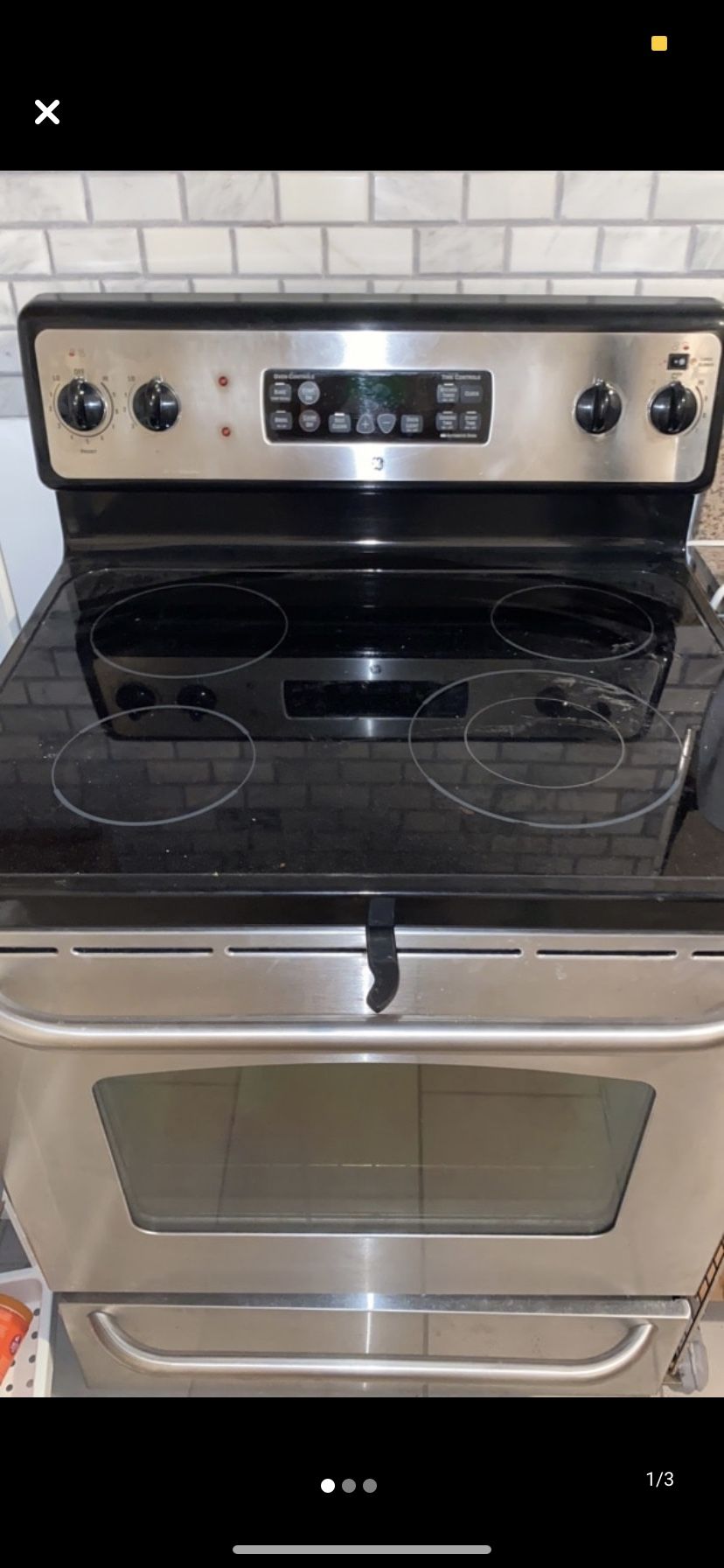 GE electric stainless steel stove range