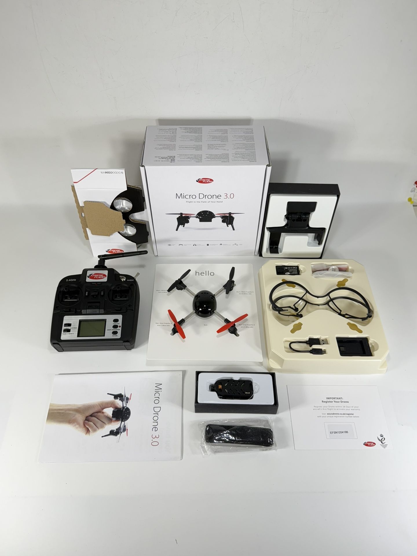 Extreme Fliers Micro Drone 3.0 Kit with WiFi HD Camera, Controller ~ Bad Battery