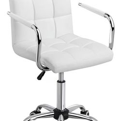 Yaheetech White Desk Chairs with Wheel