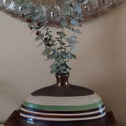 Flower Vase With Fresh Eucalyptus Cuttings