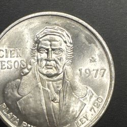 Mexico 100 pesos Silver Coin CIEN PESOS - 9 Available - Price Is For 1