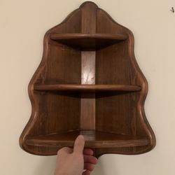 3-Tier Wooden Corner Shelf Wall Hanging Decor