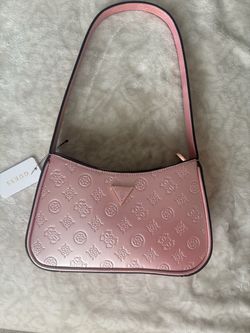 Guess Pink Embossed Logo Shoulder Bag