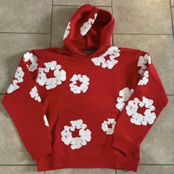 Red Denim Tear Hoodie