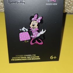 Disney Minnie Mouse Hinged Pin Purse Figaro Inside Enamel Metal Pin 