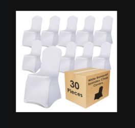 White Banquet Spandex Chair Covers – 30 Pack