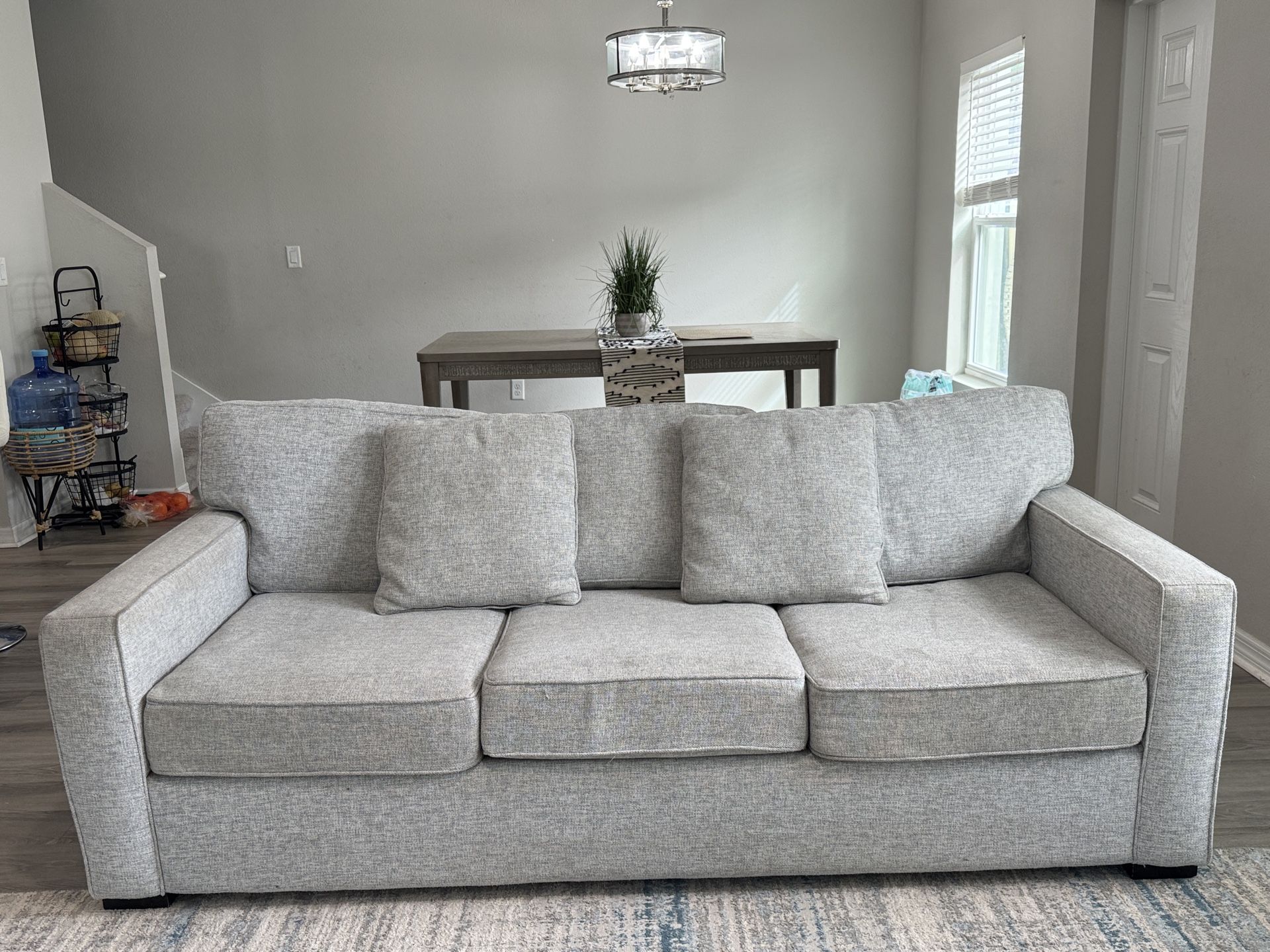 Modern Gray Sleeper Sofa with Pull-Out Bed