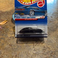HOT Wheels Black '38 Phantom Corsair #(contact info removed) Gray interior First Editions Gray Logo White Wall 5 Spokes
