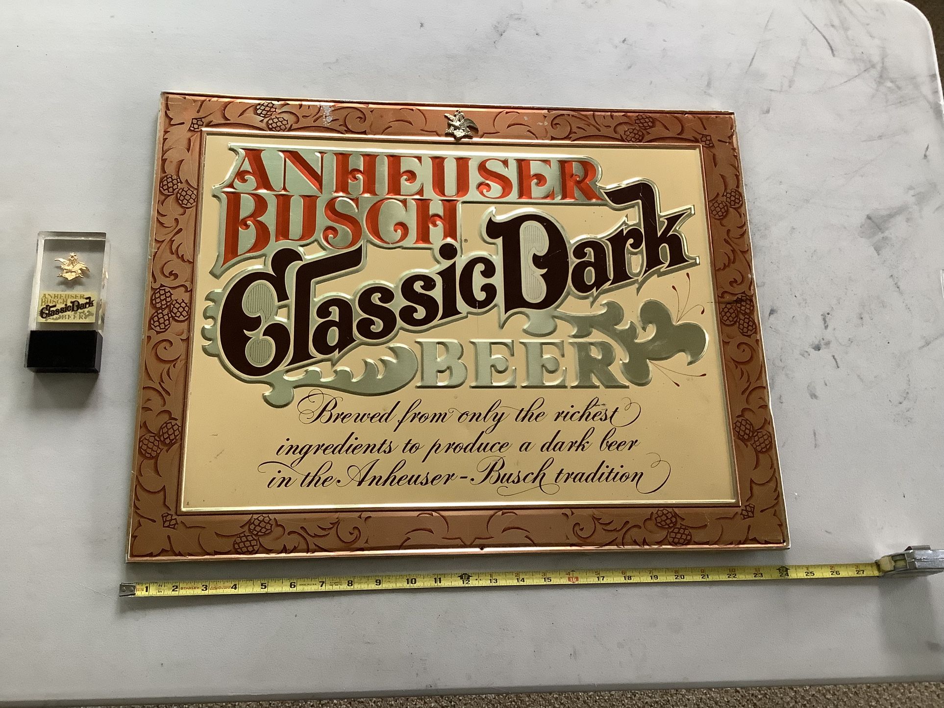 Vintage Beer Sign With Matching Tap Handle